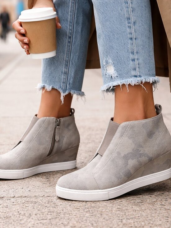 Paolo Shoes - Linea Paolo Camo Suede Wedge Sneaker Booties Gorpcore Streetwear 7.5